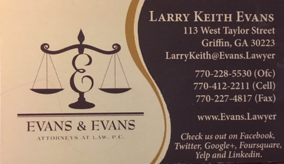 Contact Evans & Evans in Griffin Georgia
